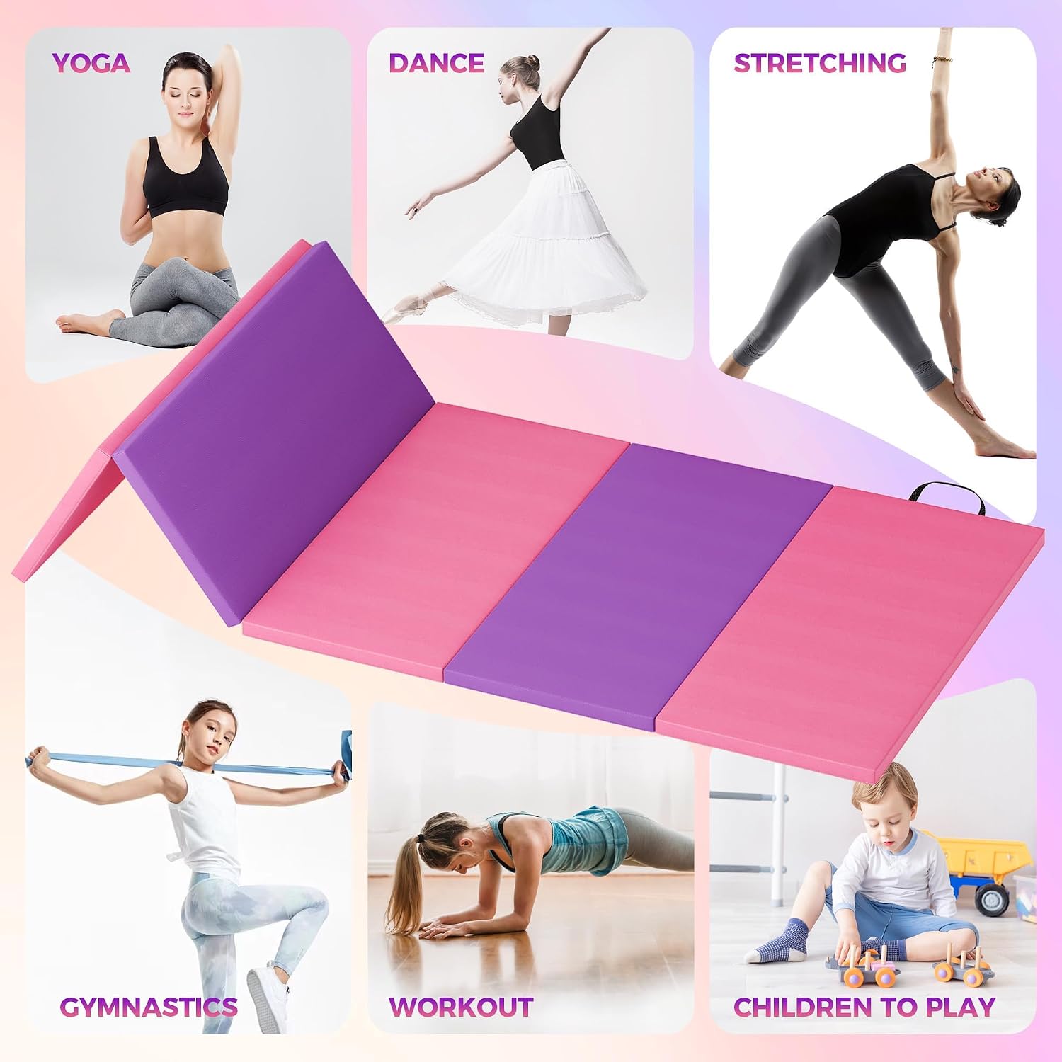 Pilates Yoga Shoes - Tappetino Pieghevole per Yoga e Ginnastica,