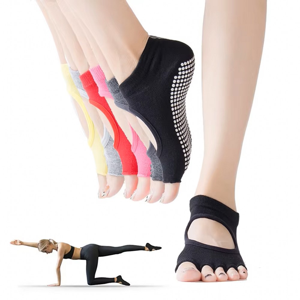 Pilates Yoga Home - Calzini da yoga senza cinturino, con