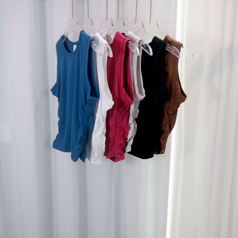 Pilates Yoga Wear - Top Canotta Estivo a Costine Senza